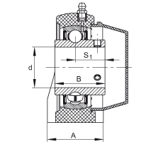 直立式軸承座單元 RASEY30-TV-VA, 塑料軸承座,內圈帶平頭螺釘的外球面球軸承,耐腐蝕設計,R密封 直立式軸承座單元 RASEY30-TV-VA, 塑料軸承座,內圈帶平頭螺釘的外球面球軸承,耐腐蝕設計,R密封