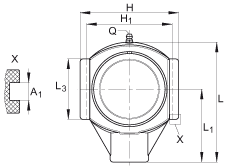 吊裝式軸承座單元 RTUEY40-TV-VA, 塑料軸承座,內圈帶平頭螺釘的外球面球軸承,耐腐蝕設計,R 型密封 吊裝式軸承座單元 RTUEY40-TV-VA, 塑料軸承座,內圈帶平頭螺釘的外球面球軸承,耐腐蝕設計,R 型密封