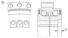 推力角接觸球軸承 ZKLDF325, 雙向，螺釘安裝，兩側帶密封蓋