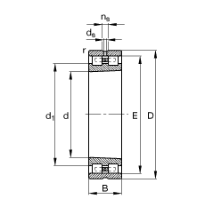 圓柱滾子軸承 NN3048-AS-K-M-SP, 根據(jù) DIN 5412-4 標(biāo)準(zhǔn)的主要尺寸, 非定位軸承, 雙列，帶錐孔，錐度 1:12 ，可分離, 帶保持架，減小的徑向內(nèi)部游隙，限制公差