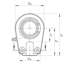 液壓桿端軸承 GIHRK25-DO, 根據(jù) DIN ISO 12 240-4 標(biāo)準(zhǔn)，帶右旋螺紋夾緊裝置，需維護(hù)
