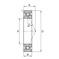 主軸軸承 HS7014-E-T-P4S, 調節，成對或單元安裝，接觸角 α = 25°，限制公差