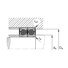 主軸軸承 HCB7203-C-2RSD-T-P4S, 調節，成對或單元安裝，接觸角 α = 15°，陶瓷球，兩側唇密封，非接觸，限制公差