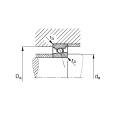 主軸軸承 HS7002-C-T-P4S, 調(diào)節(jié)，成對(duì)安裝，接觸角 α = 15°，限制公差