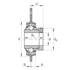 軸承座單元 RRTR20, 帶三個螺栓孔的法蘭的軸承座單元,沖壓鋼板,偏心鎖圈,R型密封 軸承座單元 RRTR20, 帶三個螺栓孔的法蘭的軸承座單元,沖壓鋼板,偏心鎖圈,R型密封