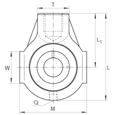 吊裝式軸承座單元 THE40, 鑄鐵軸承座,帶偏心鎖圈的外球面球軸承,T 型密封 吊裝式軸承座單元 THE40, 鑄鐵軸承座,帶偏心鎖圈的外球面球軸承,T 型密封