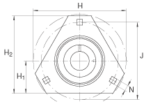 軸承座單元 RALTR20, 帶三個螺栓孔的法蘭的軸承座單元,鋼板, 偏心鎖圈, P型密封,無再潤滑結構 軸承座單元 RALTR20, 帶三個螺栓孔的法蘭的軸承座單元,鋼板, 偏心鎖圈, P型密封,無再潤滑結構